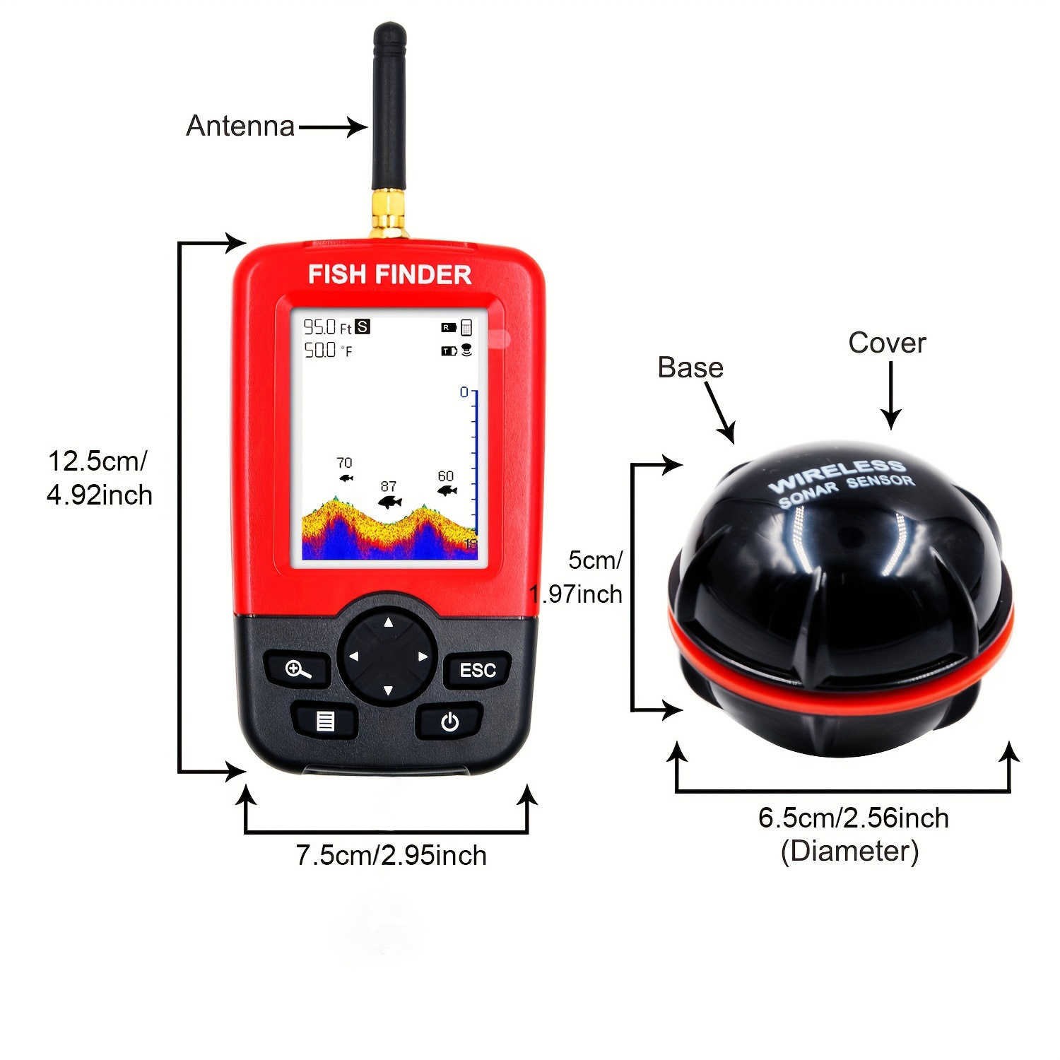 Buscador de Peces Portátil, co - Fishing Boat Depth Finder reseña y precio