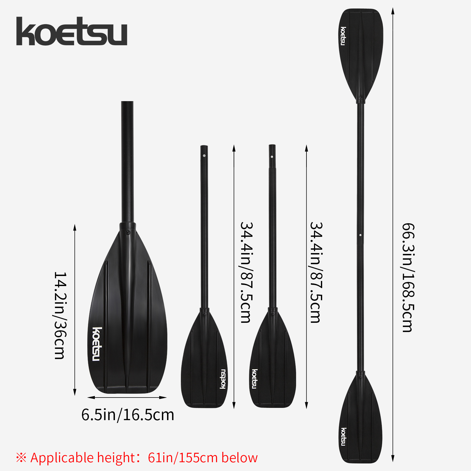 KOETSU Paleta de kayak de dobl - Fishing Boat Paddle reseña y precio
