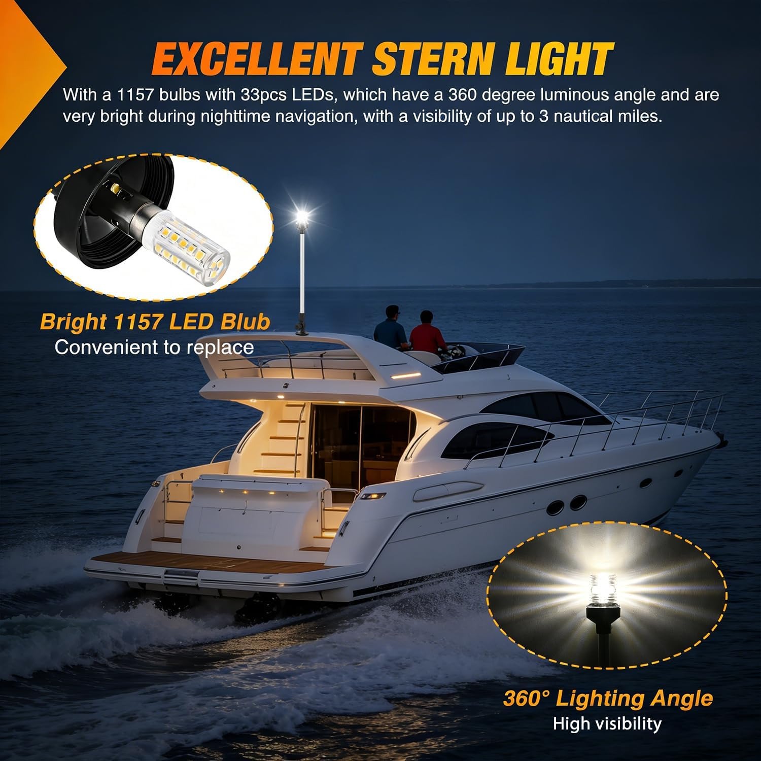 Luz de Popa para Barco Nilight - Fishing Boat Navigation Light reseña y precio